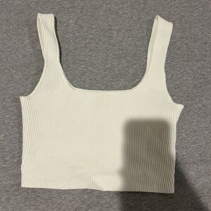Glassons ribbed white square neck top size medium